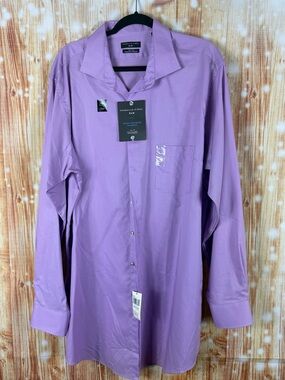 Van Heusen Men’s Lavender Long-Sleeve Dress Shirt - Spread Collar